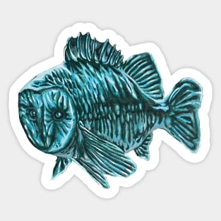 Owl Fish Sticker